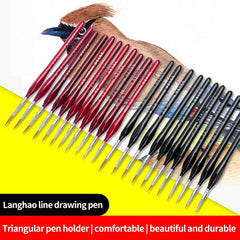 11Pcs Acrylic Nail Brush Detail Paint Brush Set Carving UV Gel Nail Polish Extension Lines Liner Painting Brushes Drawing Pen Manicure Nail Art Tool