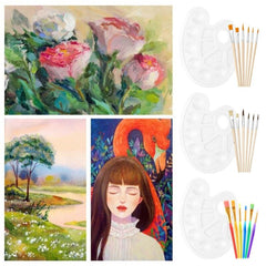 6 Sizes Acrylic Paint Brush Palette Nylon Hair Brushes for Multi Purpose Oil Watercolor Painting Artist Professional Kit