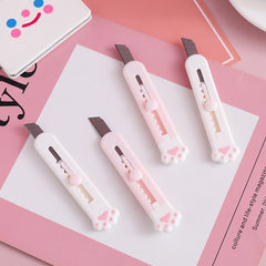 Cute Cat Claw Mini Portable Utility Knife Paper Cutter Cutting Paper Razor Blade Office Stationery Material Cutter Letter Envelope Opener Mail Knife School Office Supplies