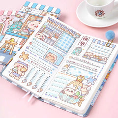 Cute Little Mochi Kawaii Cartoon Series Weekly Plan