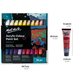 36ml Acrylic Paint Set 18/24/36/48 Colors Art Craft Paints Children's Hand-painted Graffiti Canvas Wall Painting Waterproof Professional Art Supplies