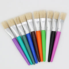 10/20Pcs Oil Watercolor Paint Brush Round Flat Bristle Children Kids Paint Brush Candy Color Plastic Handle Bristle Brushes DIY Painting Art Supply