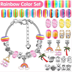 112 Pcs Christmas Jewerly Making Kit Charm Bracelets Kit with Beads, Jewelry Charms, Bracelets for DIY Craft, Jewelry Gift for Adults and Kids