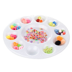 15 Pcs Round Paint Tray Palettes Plastic White