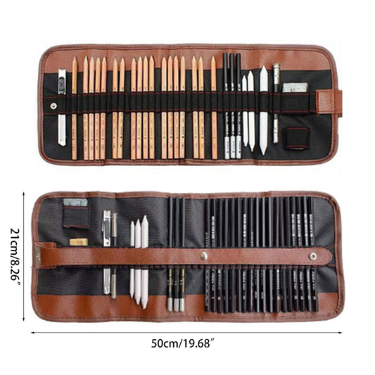 29Pcs Sketch Pencil Set Professional Drawing Pencils Bags Portable Outdoor Travel Ketching Painter School Students Art Supplies