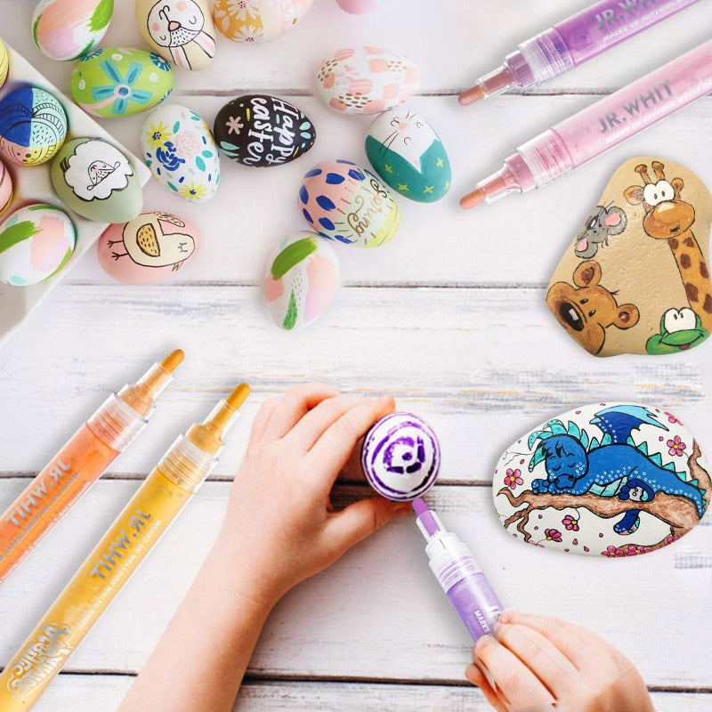 Acrylic Paint Markers Pen 12/24/36 Colors Acrylic Paint Marker Pens Set For Rocks Painting, Ceramic, Glass, Wood, Fabric, Canvas, Mugs, DIY Craft Making Supplies, Scrapbooking Craft, Card Making