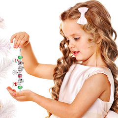Christmas Countdown Advent Calendar DIY Charm Bracelet Necklace Jewelry Making Kit For Kids Children Xmas Gifts