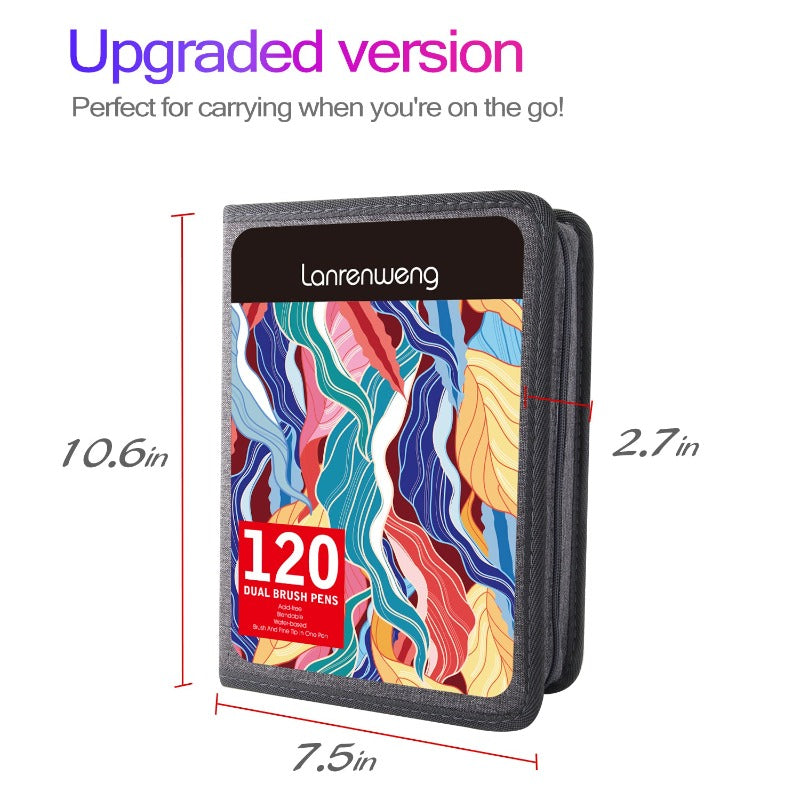 120 Colors Dual Brush Markers Pens Colored Pencil Watercolor Art Markers Professional Drawing Pencils Art Set Fineliner Calligraphy Pens With Case for Coloring Book Drawing Writing Sketching and Doodling Designs for Adults or Kids