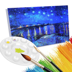 15 Pcs Round Paint Tray Palettes Plastic White