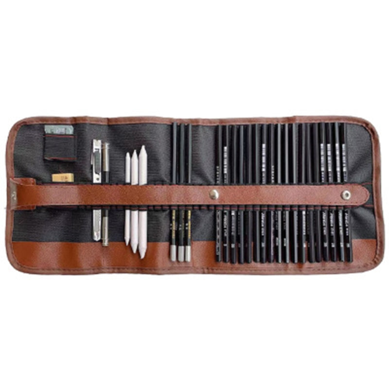 29Pcs Sketch Pencil Set Professional Drawing Pencils Bags Portable Outdoor Travel Ketching Painter School Students Art Supplies