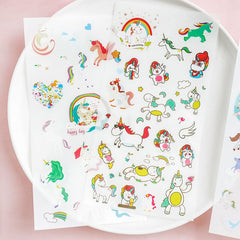 6 pcs/lot Cute Unicorn Handmade Scrapbooking Stickers