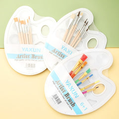 6 Sizes Acrylic Paint Brush Palette Nylon Hair Brushes for Multi Purpose Oil Watercolor Painting Artist Professional Kit