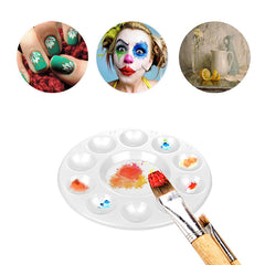 15 Pcs Round Paint Tray Palettes Plastic White