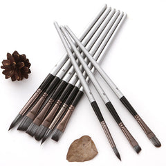 24 pcs/set Nylon Hair Watercolor Paint Brush Pen Acrylic Painting Art Paint Brushes Wooden Handle Scrubbing Scraper Acrylic Painting Art Brushes Supplies