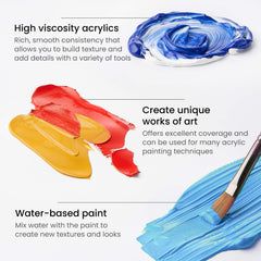 12/24 Color Acrylic Paint Set For Fabrics Painting Clothing Pigments Non-Fading Non-Toxic Professional Artist Painting 12Ml