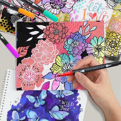 120 Colors Dual Brush Markers Pens Colored Pencil Watercolor Art Markers Professional Drawing Pencils Art Set Fineliner Calligraphy Pens With Case for Coloring Book Drawing Writing Sketching and Doodling Designs for Adults or Kids