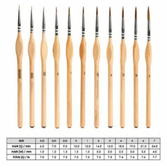 11 Pcs Miniature Detail Paint Brush Set With Wood Handle Professional Art Painting Supplies Handmade Painting Tools Outline Pen