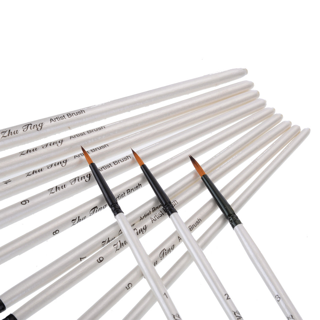 12PCS Nylon Hair Paint Brushes Set Pointed Watercolor Paint Brush Pen Set Learning DIY Oil Acrylic Painting Art Paint Brushes Supplies Art Supplies