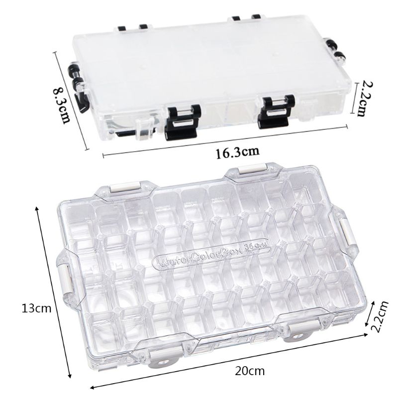 24/36 Grids Watercolor Moisturizing Painting Palette Leakproof Paint Palette Storage Box Stationery Drawing Supplies