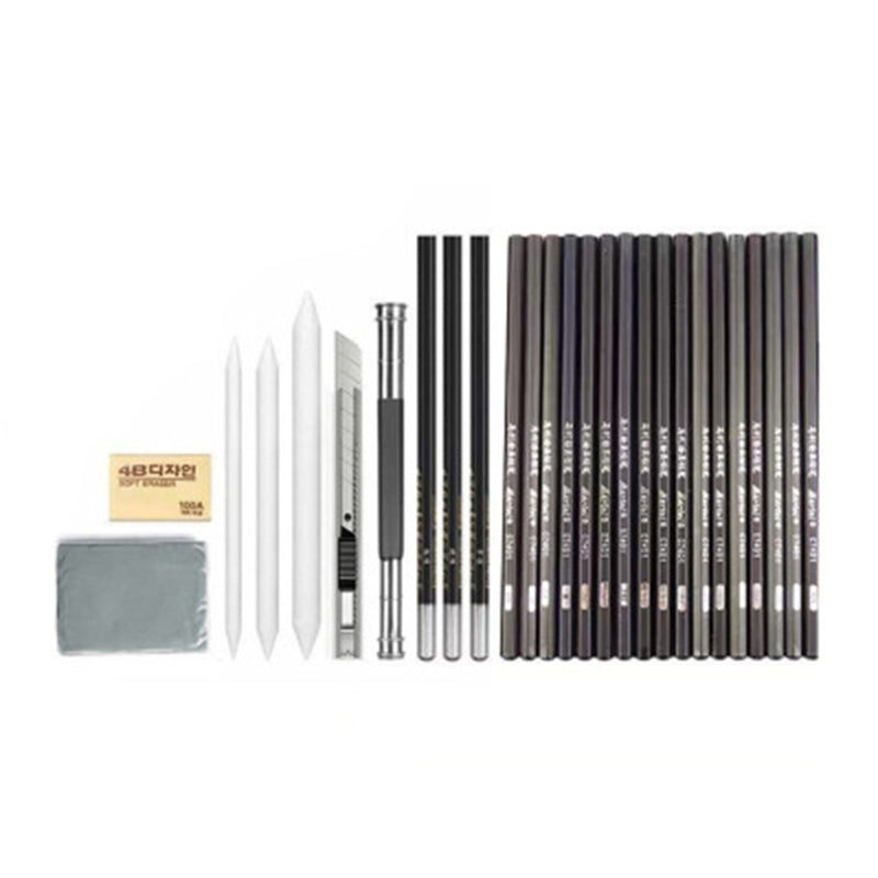 29Pcs Sketch Pencil Set Professional Drawing Pencils Bags Portable Outdoor Travel Ketching Painter School Students Art Supplies