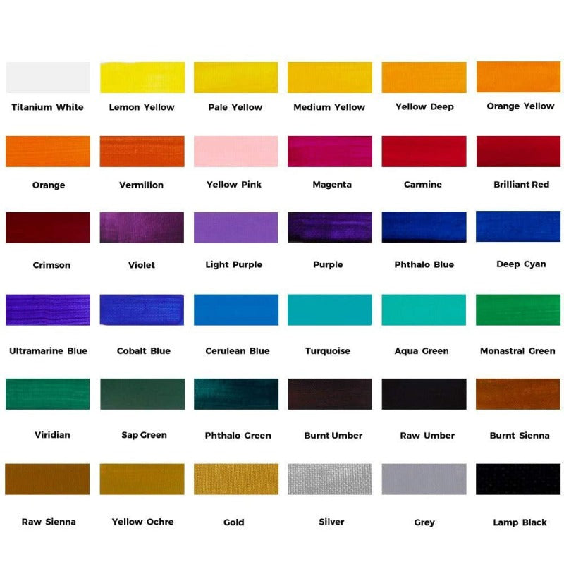 36ml Acrylic Paint Set 18/24/36/48 Colors Art Craft Paints Children's Hand-painted Graffiti Canvas Wall Painting Waterproof Professional Art Supplies