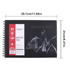 30 Sheet A3/A4/A5 Sketch Pad Hardcover Watercolor Sketchbook Paper for Drawing Painting Color Pencil Book School Art Supplies
