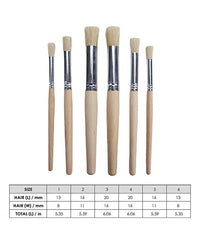 6 Pcs Natural Bristles Wooden Stencil Brush Set