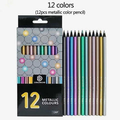 12/18 Colors Metallic Pencil Colored Drawing Pencil Sketching Pencil Painting Colored Pencils Art Supplies