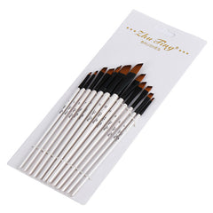12PCS Nylon Hair Paint Brushes Set Pointed Watercolor Paint Brush Pen Set Learning DIY Oil Acrylic Painting Art Paint Brushes Supplies Art Supplies
