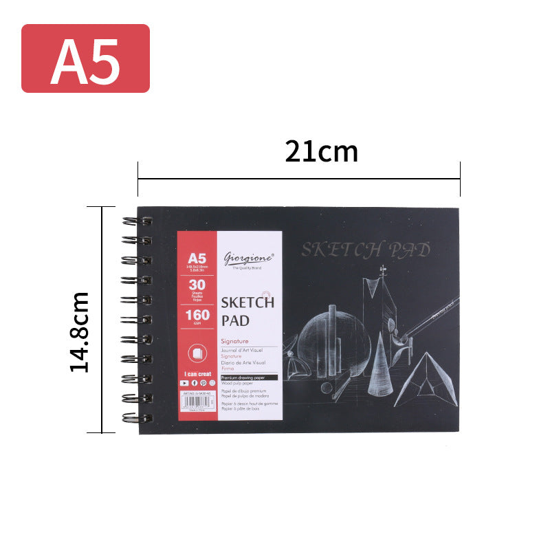 30 Sheet A3/A4/A5 Sketch Pad Hardcover Watercolor Sketchbook Paper for Drawing Painting Color Pencil Book School Art Supplies