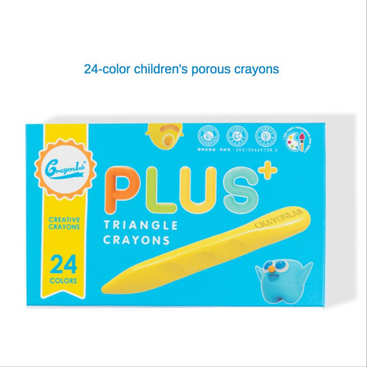 12/24/36 Colors Washable Color Pen Painting Set Children's Triangle Hole Crayon Not Dirty Hands