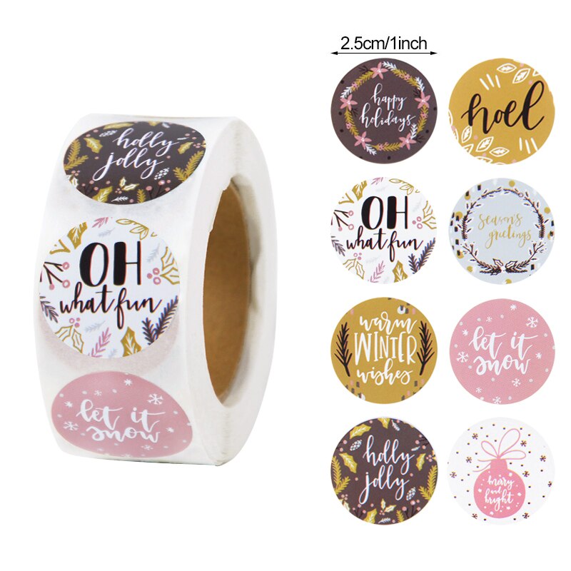 500pcs 2.5cm Sealing Label Sticker Gifts Box Labels Decorations Christmas Sticker Holiday Decoration Gift series Decopatch Paper Sealing Sticker Gifts Box Labels Decorations