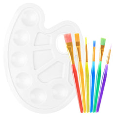 6 Sizes Acrylic Paint Brush Palette Nylon Hair Brushes for Multi Purpose Oil Watercolor Painting Artist Professional Kit