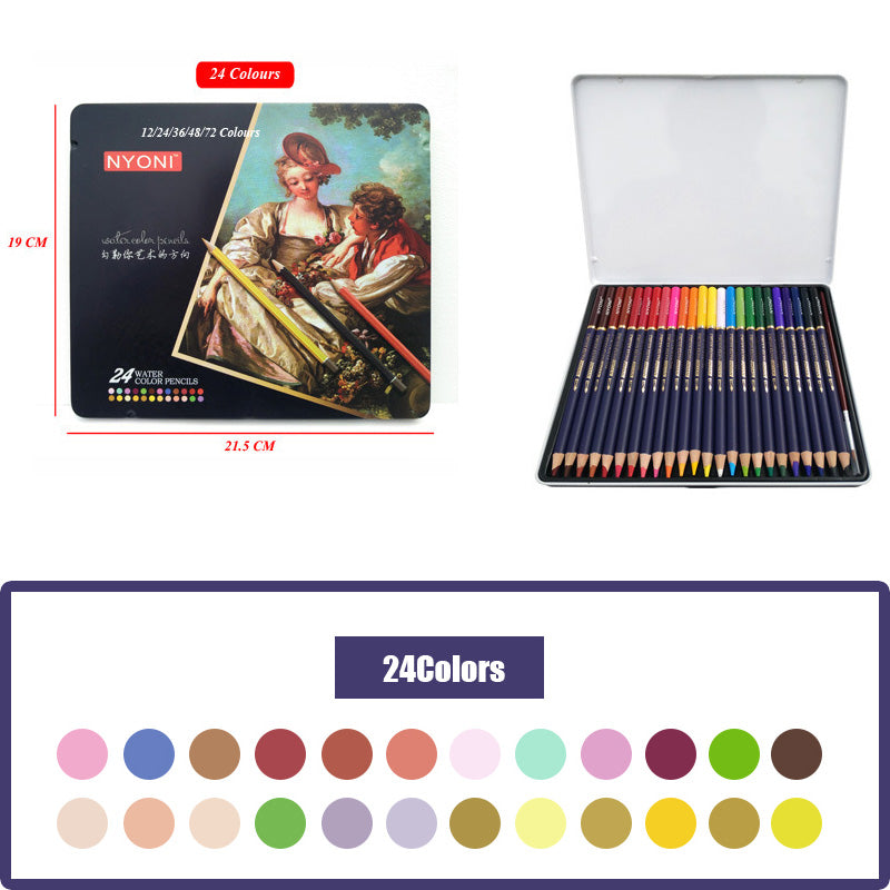 Professional Watercolor Pencil 72 Colors Soft Water Soluble Colored Pencils For Painting Student Artist Art Supplies