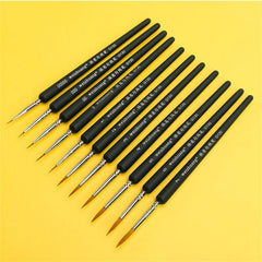 11Pcs Acrylic Nail Brush Detail Paint Brush Set Carving UV Gel Nail Polish Extension Lines Liner Painting Brushes Drawing Pen Manicure Nail Art Tool