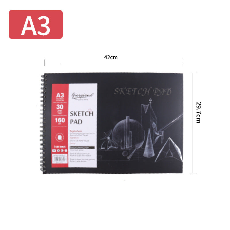 30 Sheet A3/A4/A5 Sketch Pad Hardcover Watercolor Sketchbook Paper for Drawing Painting Color Pencil Book School Art Supplies