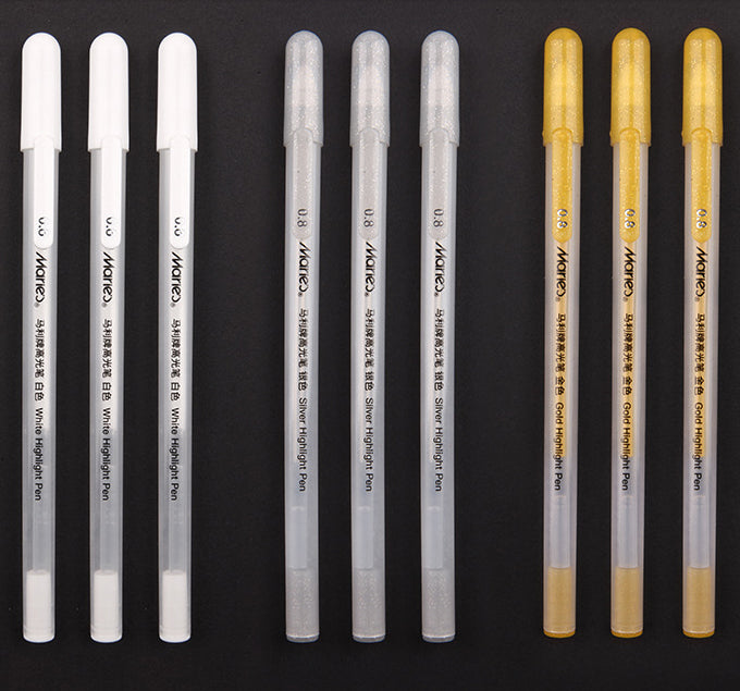 0.8mm Ink Gel Pen Set Sketch Painting Pen Set Highlighter Set for Student Stationery Drawing Art Writing School Supplies Art Hand-painted Anime Design Hook Line Pen School Stationery Supplies