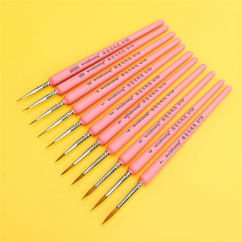 11Pcs Acrylic Nail Brush Detail Paint Brush Set Carving UV Gel Nail Polish Extension Lines Liner Painting Brushes Drawing Pen Manicure Nail Art Tool