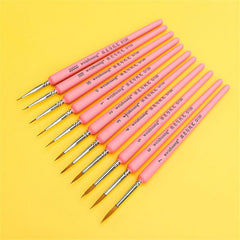 11Pcs Acrylic Nail Brush Detail Paint Brush Set Carving UV Gel Nail Polish Extension Lines Liner Painting Brushes Drawing Pen Manicure Nail Art Tool