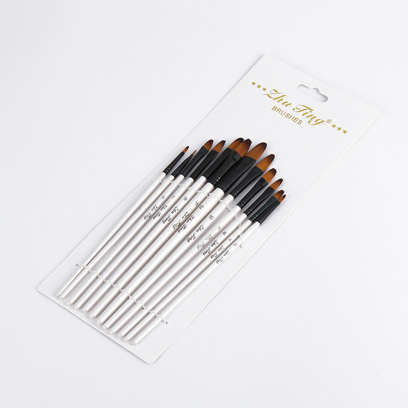 12PCS Nylon Hair Paint Brushes Set Pointed Watercolor Paint Brush Pen Set Learning DIY Oil Acrylic Painting Art Paint Brushes Supplies Art Supplies