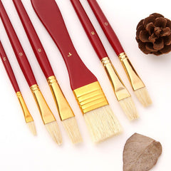 10 Pcs Set Nylon Wool Oil Watercolor Acrylic Painting Brushes With Bag