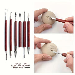 11pcs set Pottery Tools Red Wood Double-Ended Wire Knife For Clay Repair