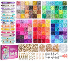 12000pcs Polymer Clay Beads Bracelet Making Kit 120 Colors Multifunctional Beading Set