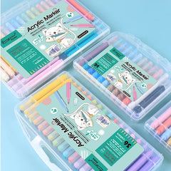 Acrylic Color Marker Set Macaroon Colors Washable Pen Water-based Soft Tip