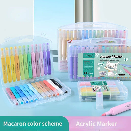 Acrylic Color Marker Set Macaroon Colors Washable Pen Water-based Soft Tip