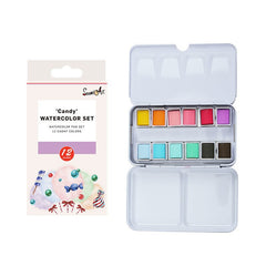 12 Colors Premium Solid Watercolor Paint Set