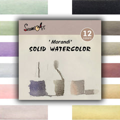 12 Colors Premium Solid Watercolor Paint Set