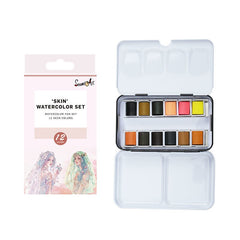 12 Colors Premium Solid Watercolor Paint Set