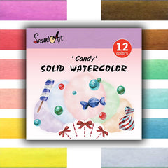 12 Colors Premium Solid Watercolor Paint Set