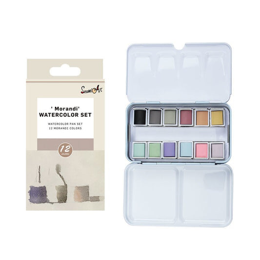 12 Colors Premium Solid Watercolor Paint Set